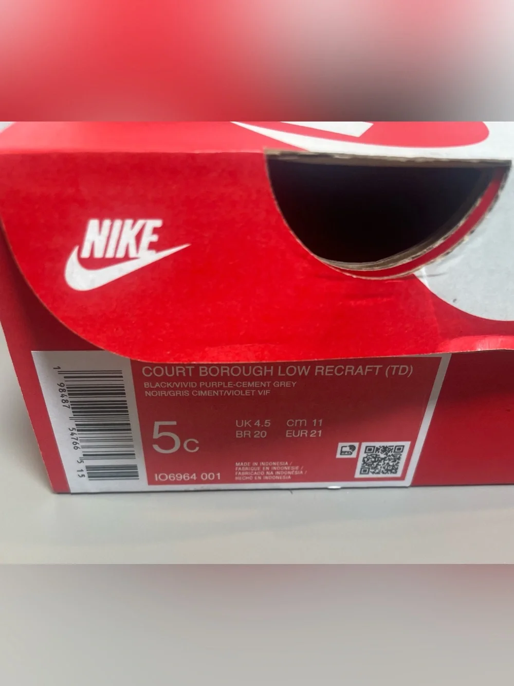 Nike Court Borough Low Toddler Sneakers Grey Sz 5c NEW